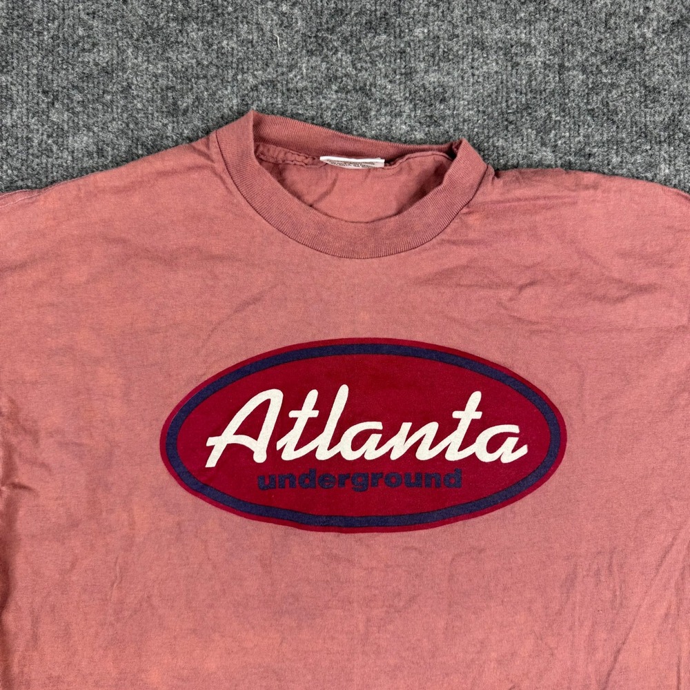 Project E T-Shirt Mens Size L Pink Atlanta Underground Graphic USA Made Fair